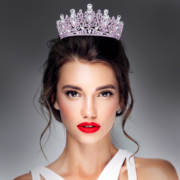 Teardrop Marquise Stone Accented Crown Tiara Wedding Party Bridal Tiara